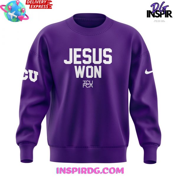 TCU Football Jesus Won 2024 Purple Sweatshirt