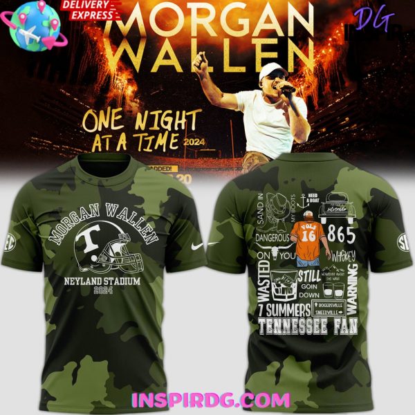 Tennessee Volunteers Morgan Wallen Neyland Stadium 2024 Camo T-Shirt
