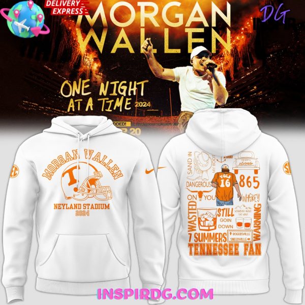 Tennessee x Morgan Wallen Neyland Stadium 2024 White Hoodie