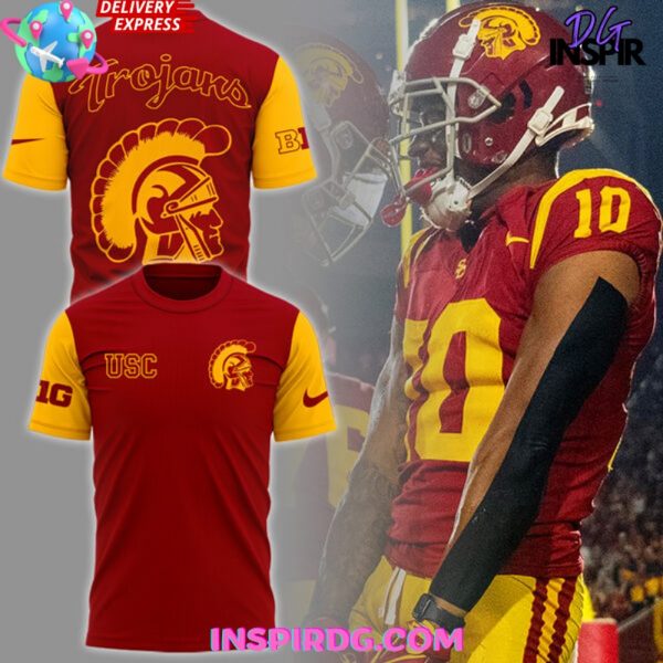 USC Trojans Big Ten 2024 Red Gold T-Shirt