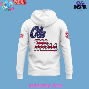 Ole Miss Rebels Military Appreciation 2024 White Hoodie
