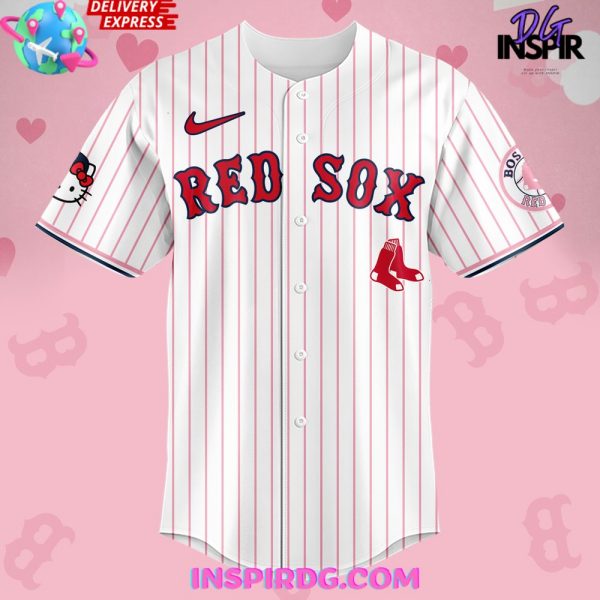 Boston Red Sox x Hello Kitty Night 2024 Stripe Baseball Jersey