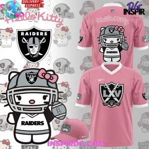 Las Vegas Raiders x Hello Kitty Pink Football Jersey InspirDG