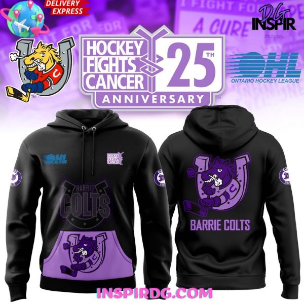 Barrie Colts Hockey Fight Cancer 2024 Hoodie