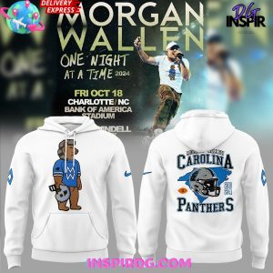 Carolina Panthers x Morgan Wallen 2024 White Hoodie