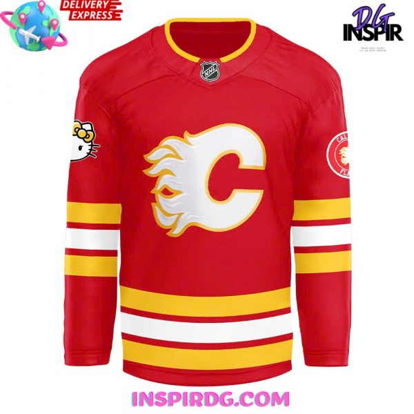 Calgary Flames x Hello Kitty 50th Anniversary Red Hockey Jersey