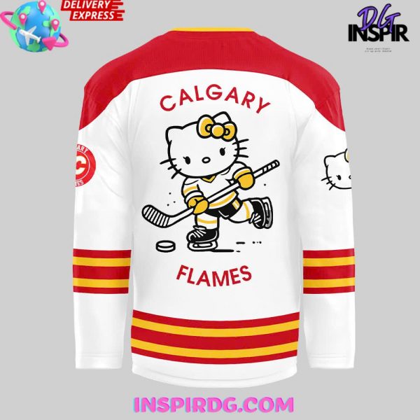 Calgary Flames x Hello Kitty 50th Anniversary White Hockey Jersey