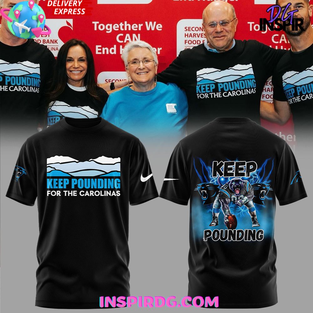 Carolina Panthers Keep Pounding 2024 Black T Shirt InspirDG