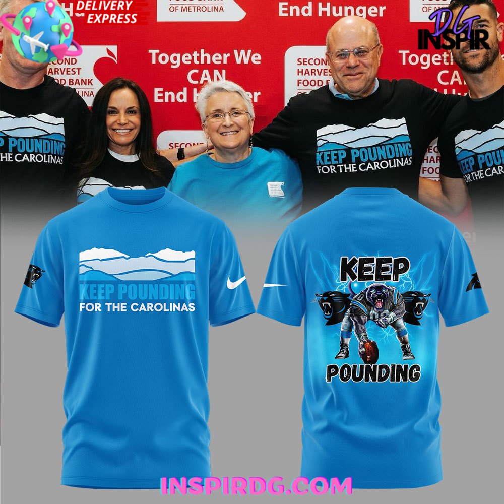 Carolina Panthers Keep Pounding 2024 Blue T Shirt InspirDG