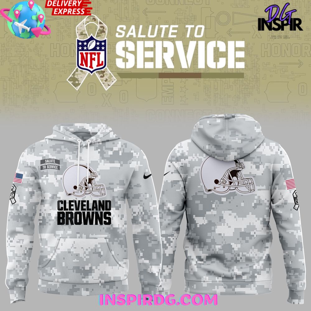 Cleveland Browns Salute to Service 2024 Arctic Camo Hoodie InspirDG