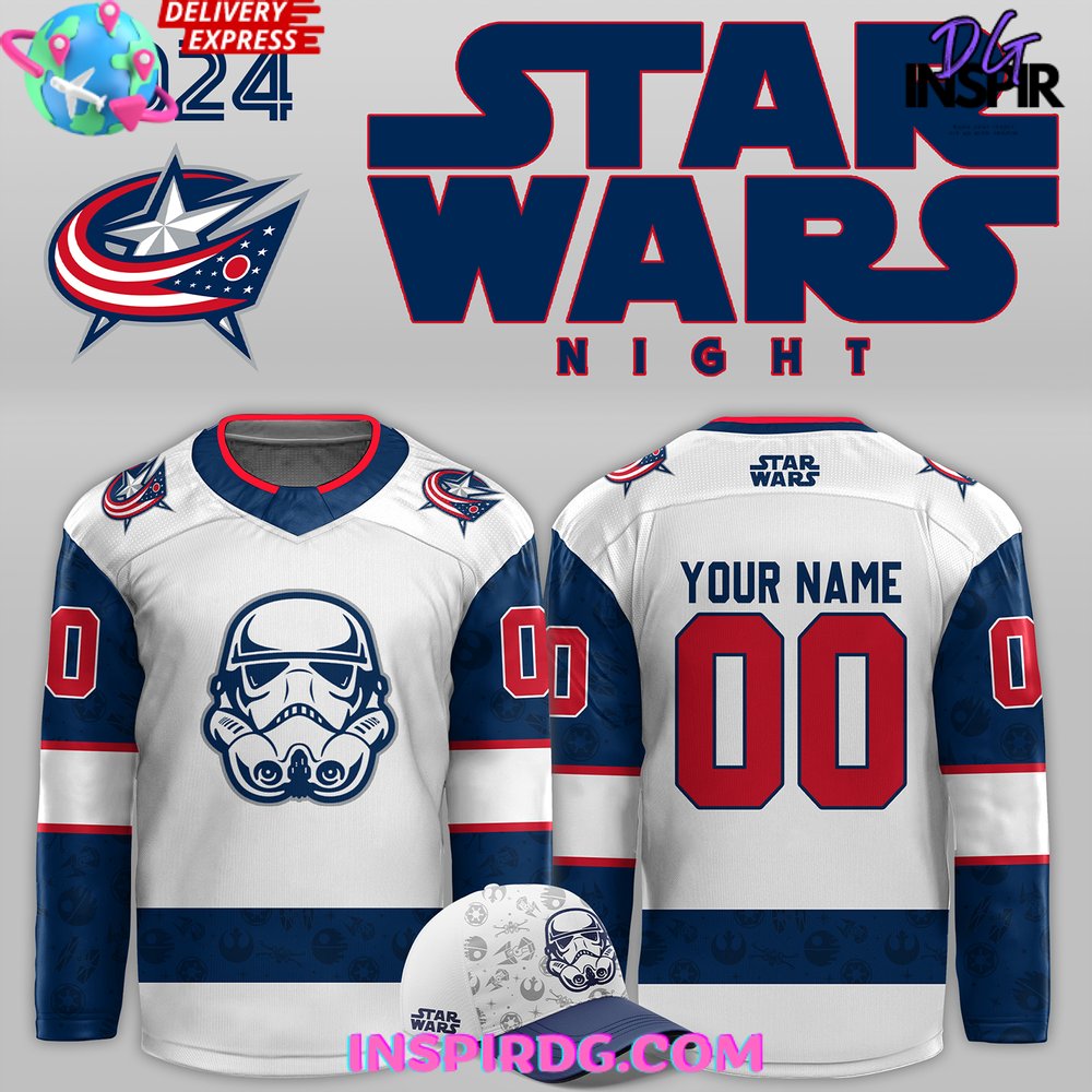 Columbus Blue Jackets x Star Wars Night 2024 Custom Hockey Jersey InspirDG