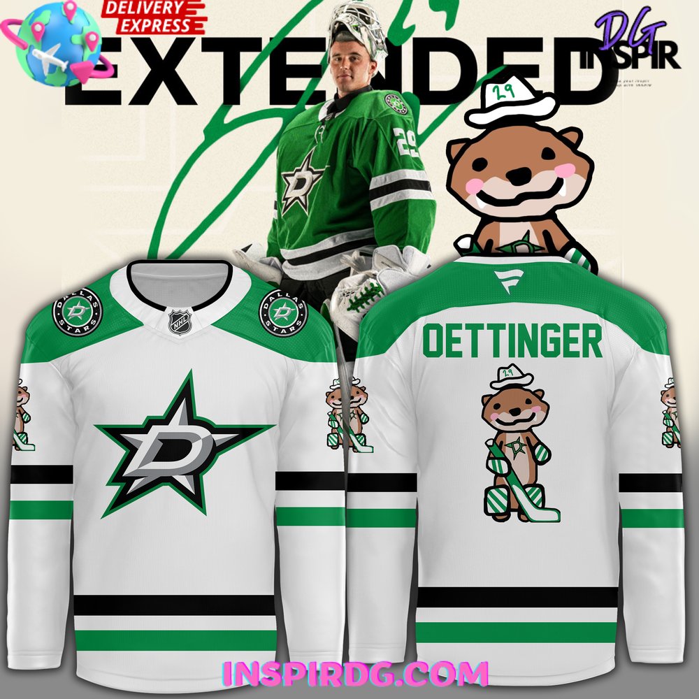 Dallas Stars Oettinger White Away Special White Hockey Jersey InspirDG