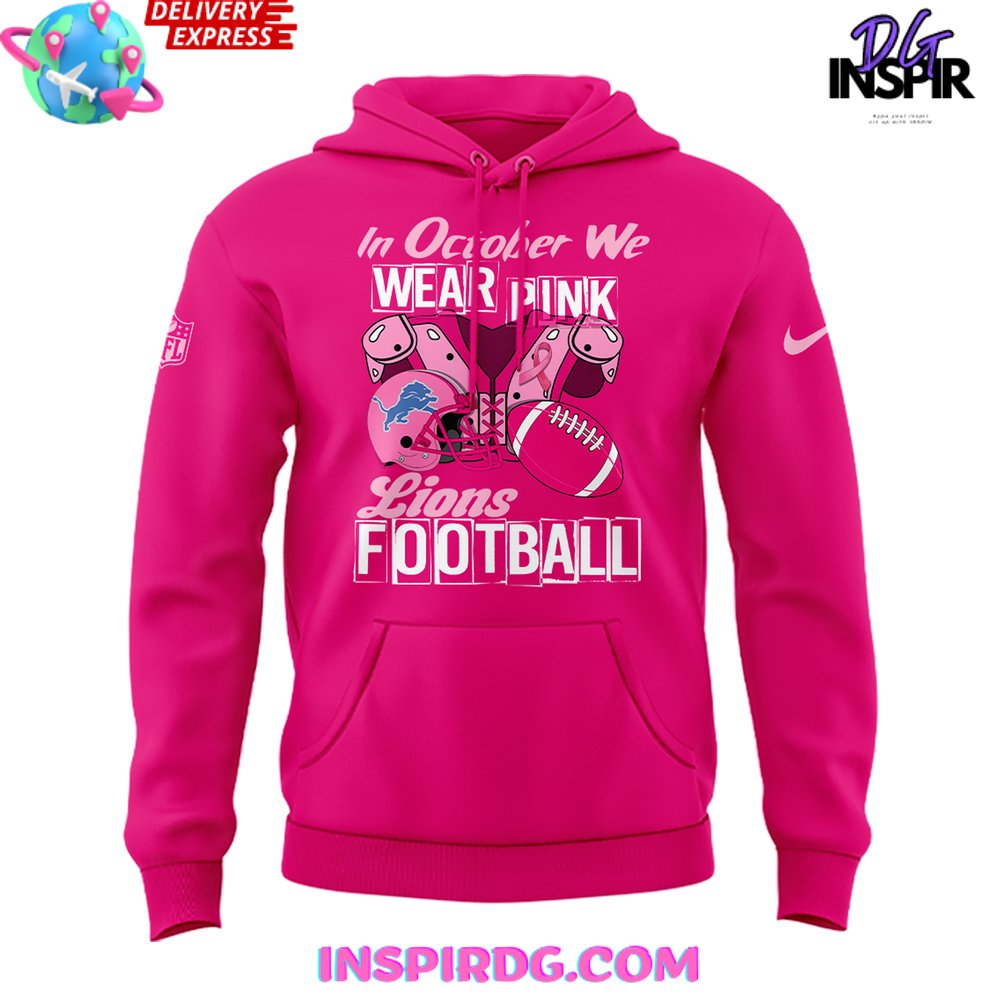 Pink detroit lions sweatshirt hotsell