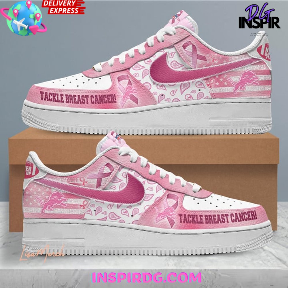 Detroit Lions Tackle Breast Cancer Nike Air Force 1 InspirDG