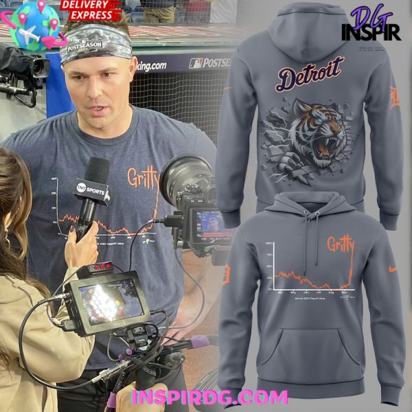 Detroit Tigers Gritty 2024 Gray Hoodie