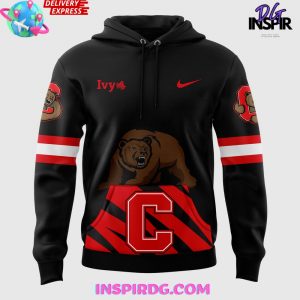 Cornell Big Red Bear Through C Layered Twill Hoodie