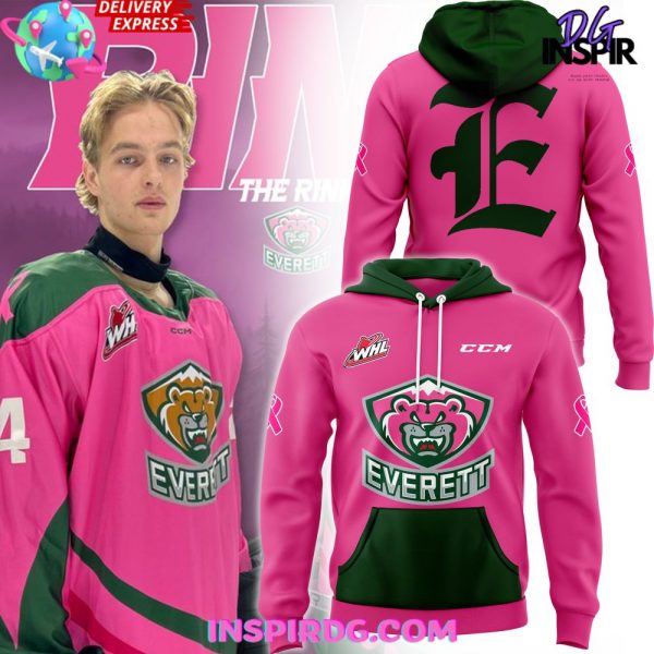 Everett Silvertips Pink in the Rink Night 2024 Hoodie