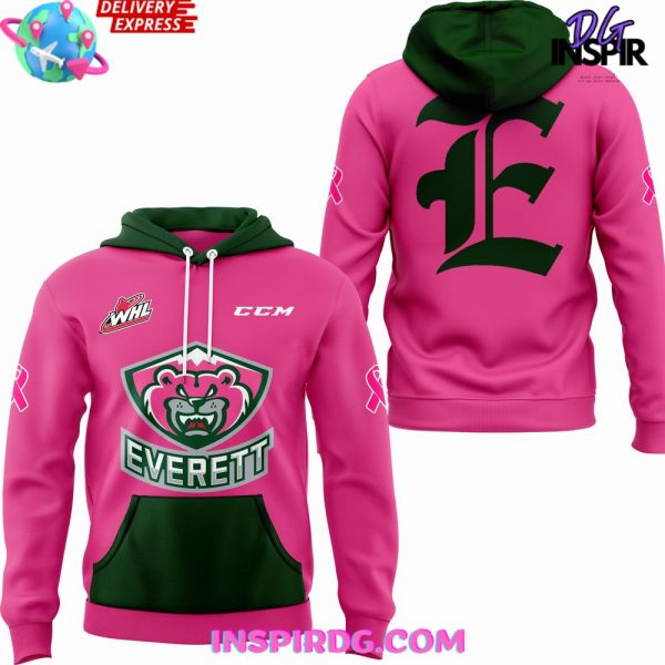 Everett Silvertips Pink in the Rink Night 2024 Hoodie