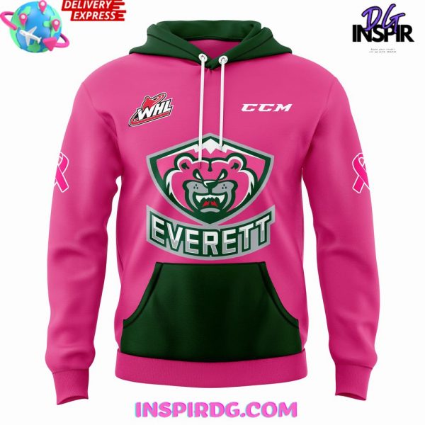 Everett Silvertips Pink in the Rink Night 2024 Hoodie