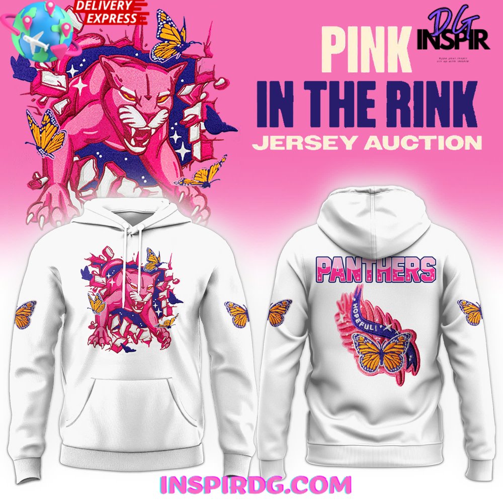 Florida Panthers Pink In The Rink 2024 White Hoodie InspirDG