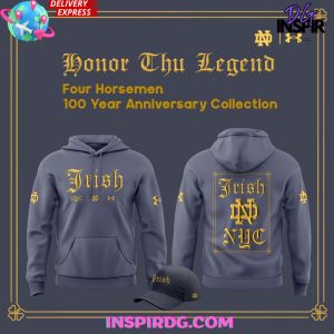 Notre Dame Fighting Irish Four Horsemen 100Year Anniversary Gray Hoodie