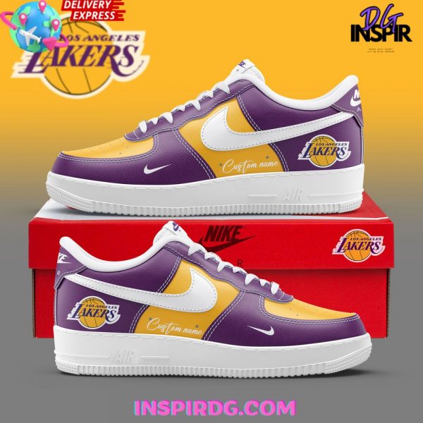 Golden Los Angeles Lakers Custom Purple Nike Air Force 1