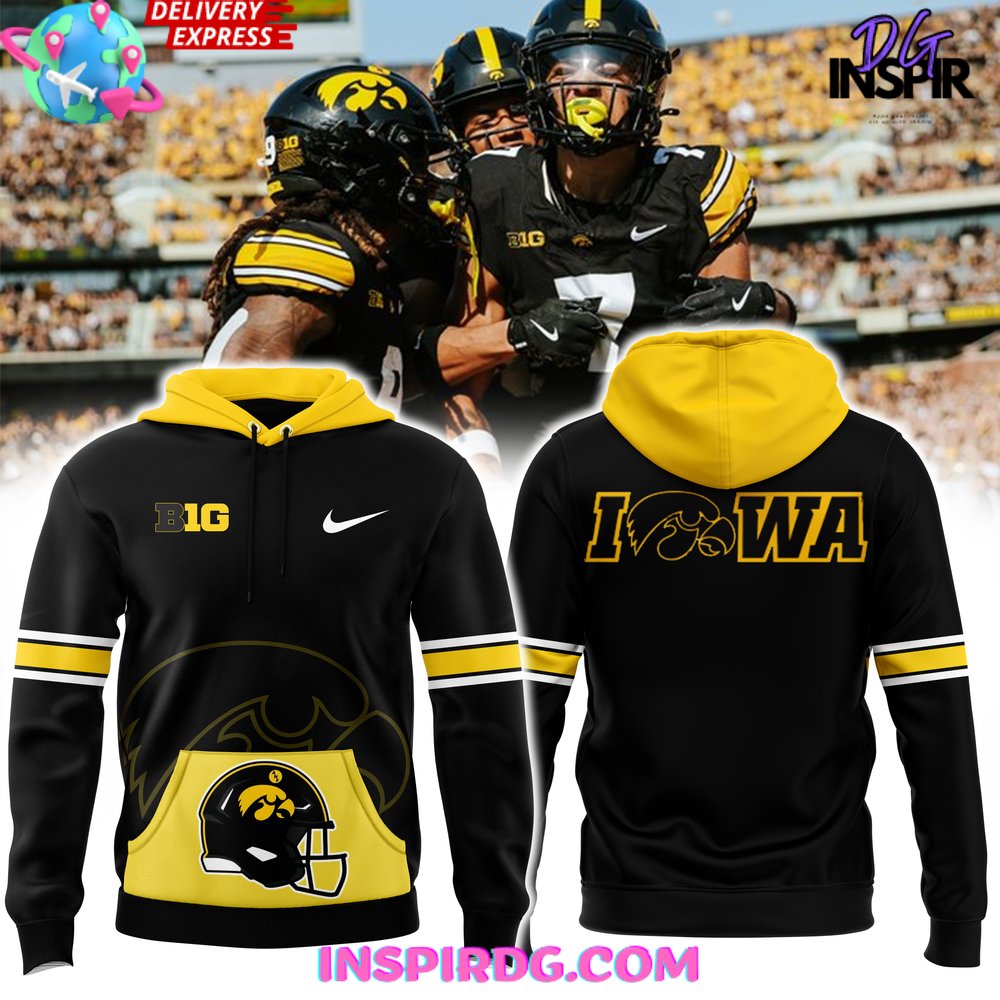 Iowa Hawkeye Football Pullover 2024 Yellow Hoodie InspirDG