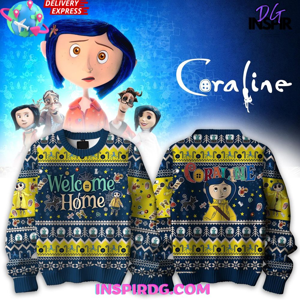 Coraline Welcome Home Christmas Ugly Special Sweater Coraline Welcome Home Christmas Ugly Special Sweater