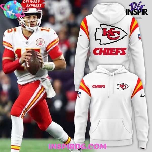 Kansas City Chiefs New Uniform 202425 White Hoodie InspirDG