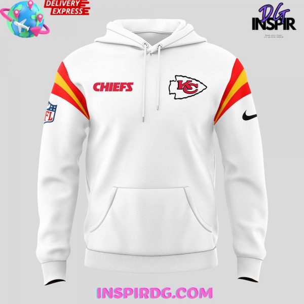 Kansas City Chiefs New Uniform 202425 White Hoodie InspirDG