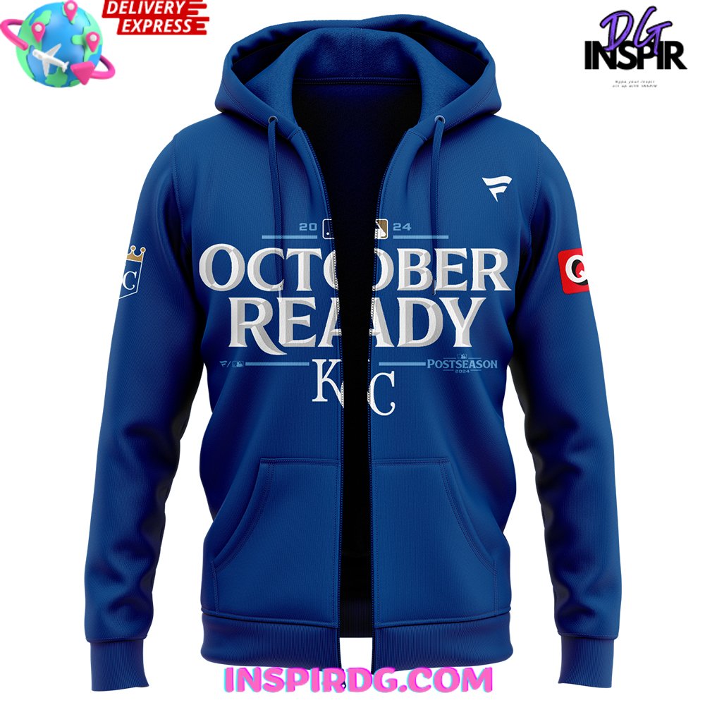 Kansas City Royals October Ready Hey Hey 2024 Zip Hoodie Kansas City Royals October Ready Hey Hey 2024 Zip Hoodie