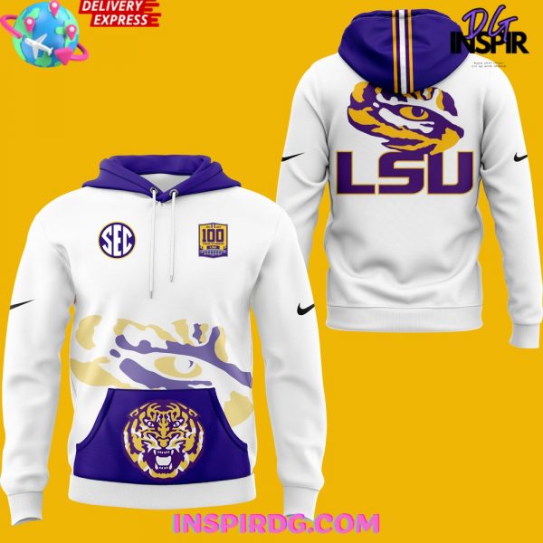 LSU Tigers 100 Years in Tiger Stadium Scratch Hoodie
