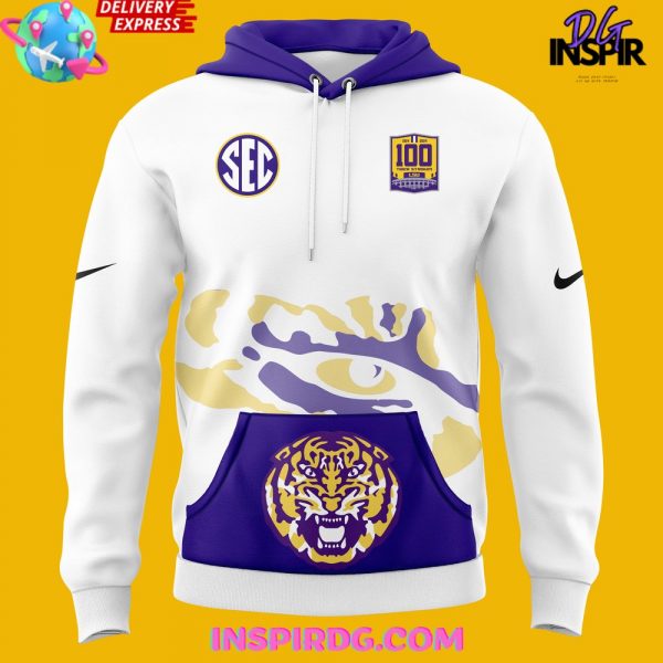 LSU Tigers 100 Years in Tiger Stadium Scratch Hoodie
