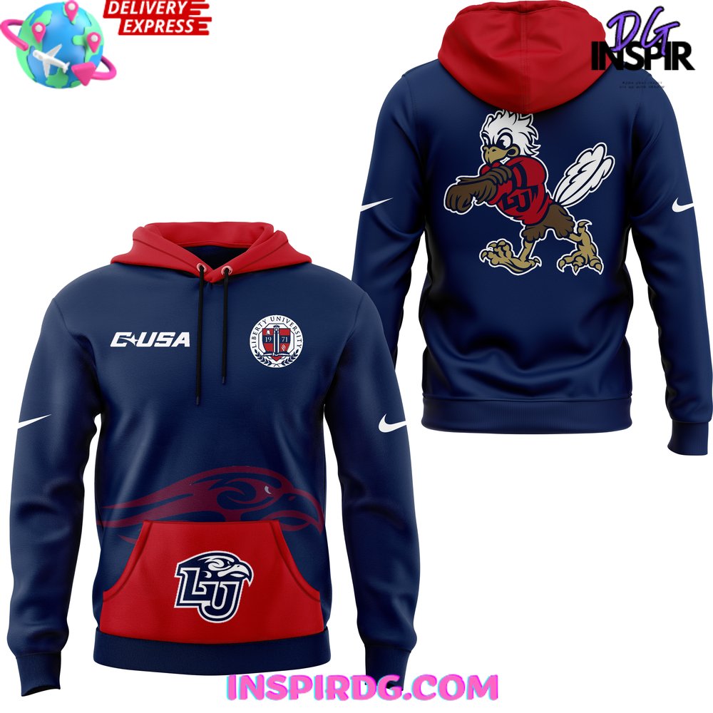 Liberty Flames Football Team Spirit 2024 Blue Hoodie Liberty Flames Football Team Spirit 2024 Blue Hoodie