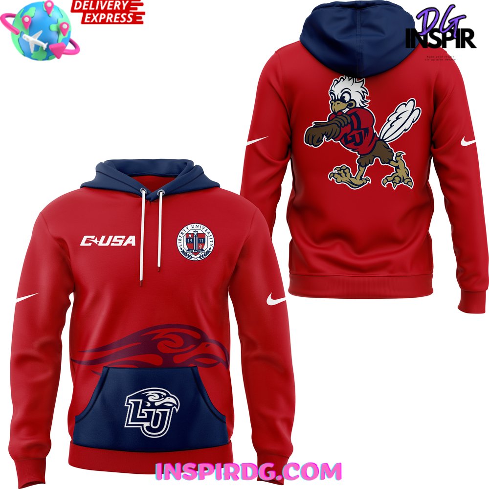 Liberty Flames Football Team Spirit 2024 Red Hoodie Liberty Flames Football Team Spirit 2024 Red Hoodie
