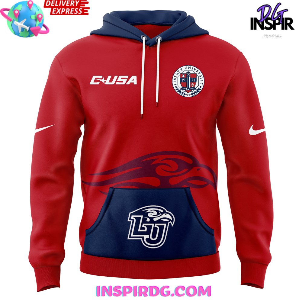 Liberty Flames Football Team Spirit 2024 Red Hoodie Liberty Flames Football Team Spirit 2024 Red Hoodie