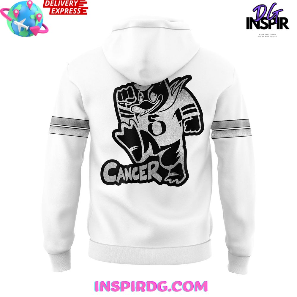 Oregon Ducks Stomp Out Cancer 2024 White Hoodie Oregon Ducks Stomp Out Cancer 2024 White Hoodie
