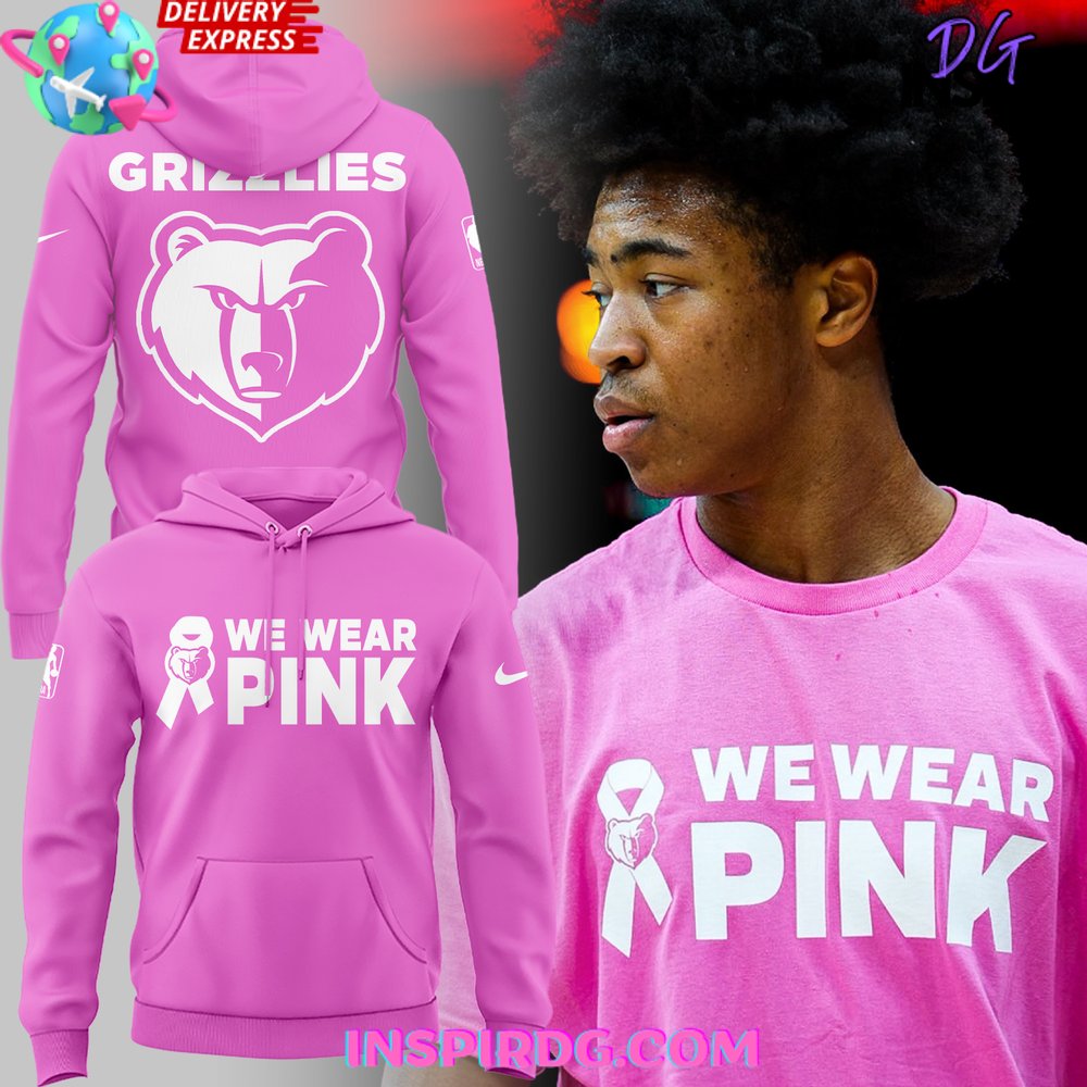 Memphis Grizzlies We Wear Pink 2024 Hoodie InspirDG