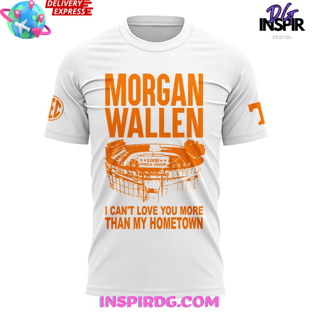 Morgan Wallen Knoxville Tennessee Neyland Stadium 2024 White T-Shirt Morgan Wallen Knoxville Tennessee Neyland Stadium 2024 White T-Shirt