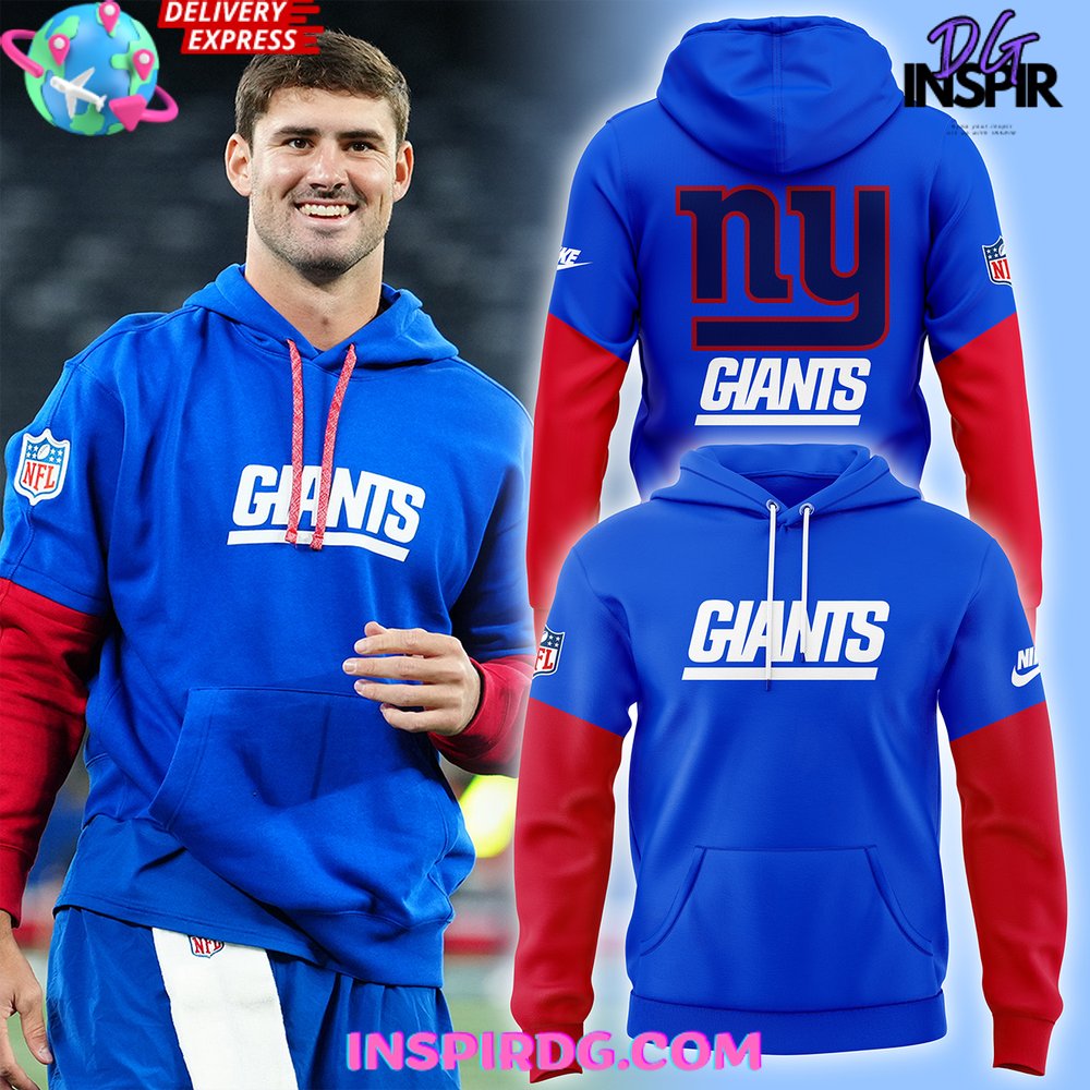 New York Giants Nike Royal Fan Gear Wordmark Performance Pullover Hoodie good