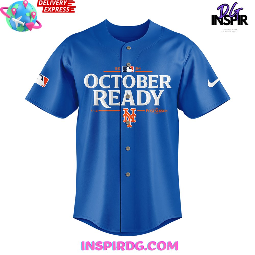 New York Mets October Ready 2024 Blue Baseball Jersey InspirDG