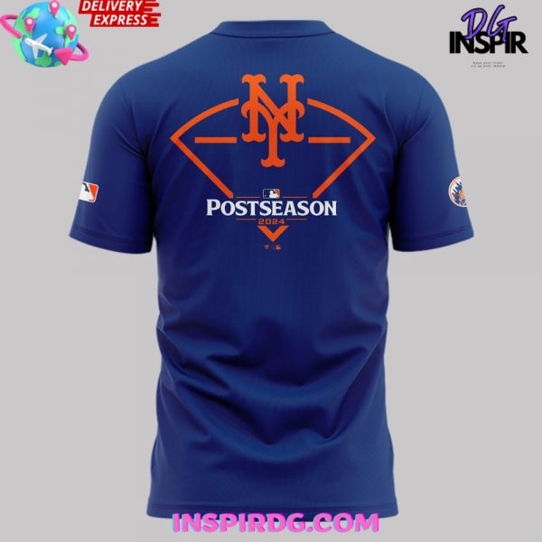 New York Mets October Ready 2024 Postseason Clinched Blue T-Shirt