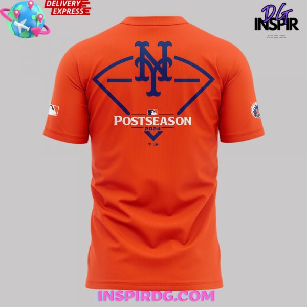 New York Mets October Ready 2024 Postseason Clinched Orange T-Shirt
