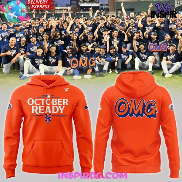 New York Mets October Ready OMG 2024 Orange Hoodie