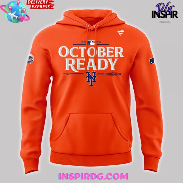 New York Mets October Ready OMG 2024 Orange Hoodie