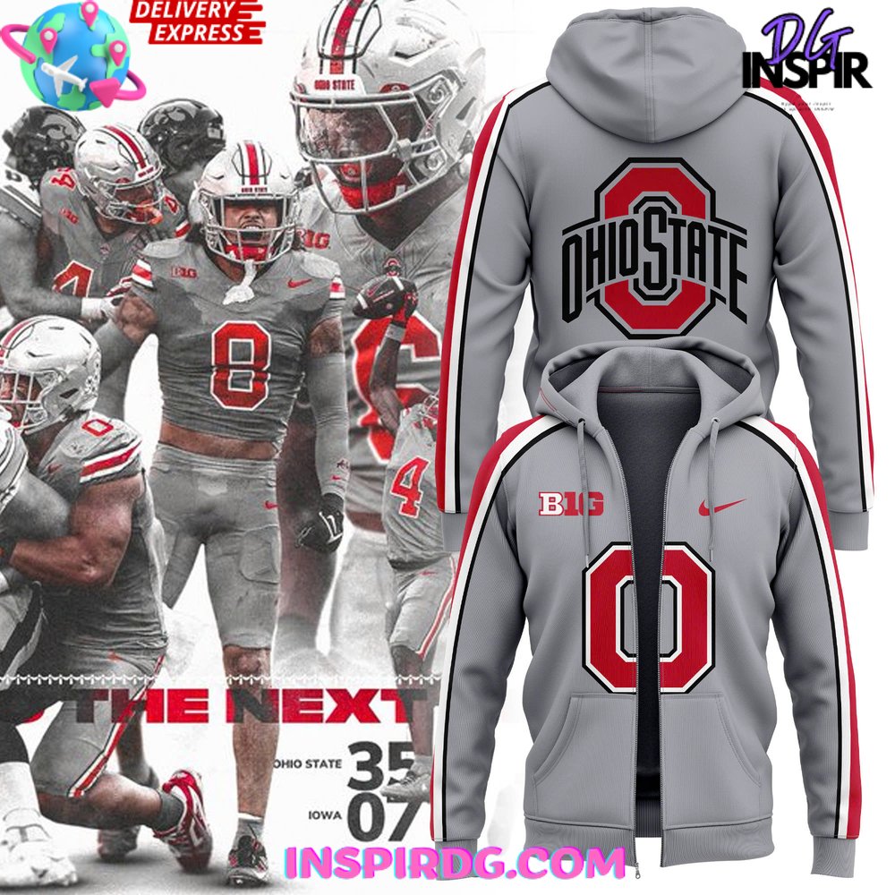 Ohio State Football The Next Game 2024 Gray Zip Hoodie InspirDG