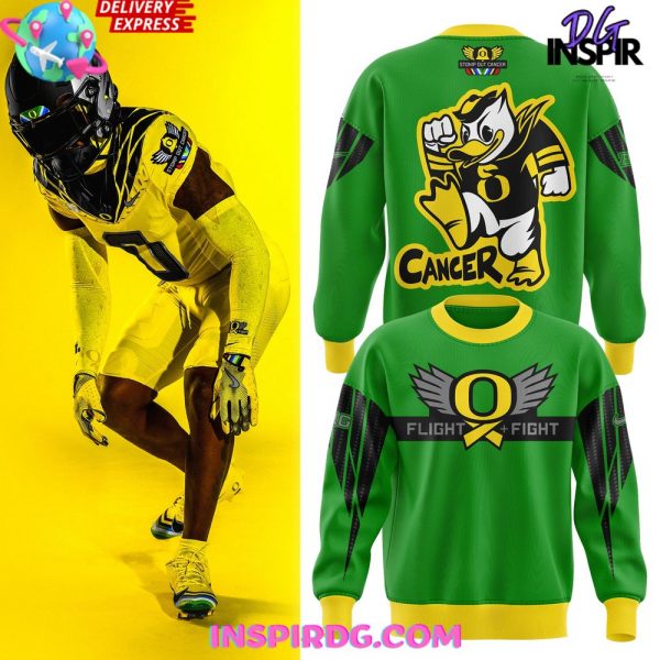 Oregon Ducks Stomp Out Cancer 2024 Green Sweatshirt