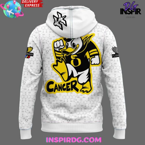 Oregon Ducks Stomp Out Cancer 2024 White Chemistry Hoodie