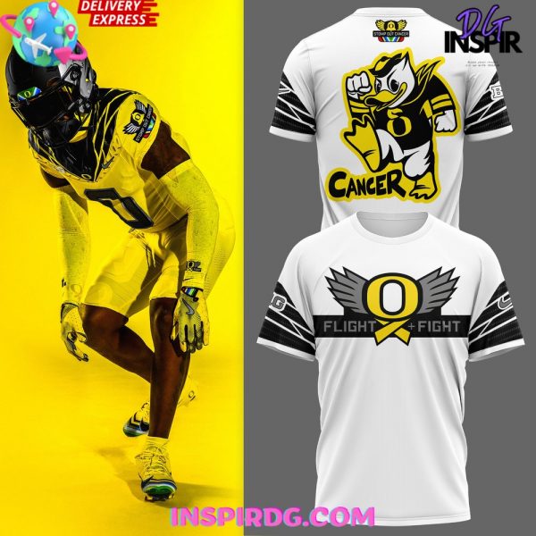 Oregon Ducks Stomp Out Cancer 2024 White T-Shirt