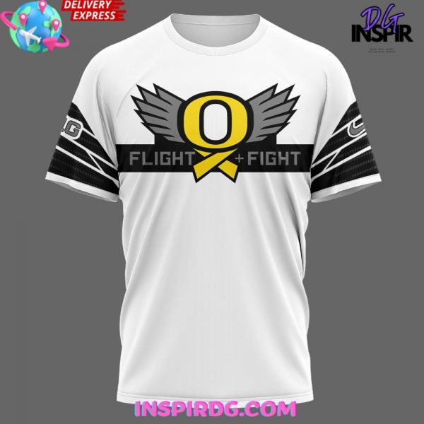 Oregon Ducks Stomp Out Cancer 2024 White T-Shirt